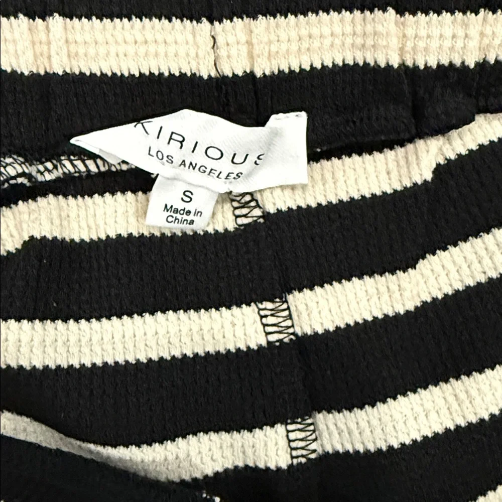 Striped Black & White Knit Wrap Skirt - Women's